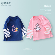 Childrens blouses spring and autumn long sleeves male baby t-shirt pure cotton boy cartoon autumn and winter compassionate autumn clothes baby beat the bottom