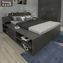 Konosijia Nordic bed board bed 1 8 meters master bedroom high box storage bed Modern minimalist 1 5 economical small apartment