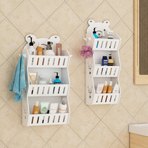 Hole-free wall storage shelf Wall hanging bathroom bathroom wall hanging toilet multi-layer storage storage artifact