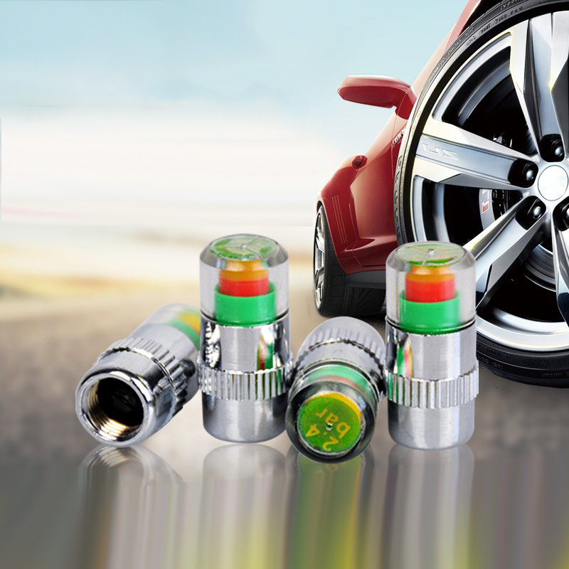 Four installed car tire pressure air meter Visual device valve gas nozzle cap meter wireless monitoring detection alarm display-Taobao