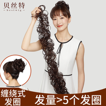 Pan hair wig female meatball head caterpillar hair ring winding fluffy natural hair bract hair set hair bag curly bun