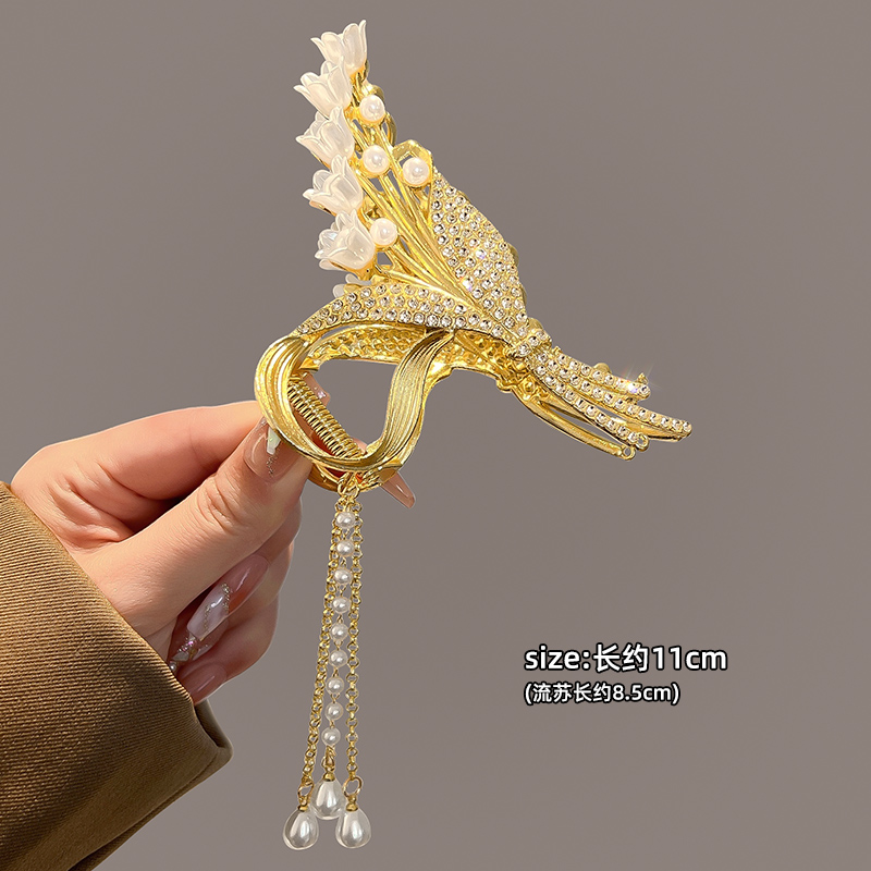 images 17:Advanced sense large wheat ear hair clip feminine and elegant disc hair card shark clamp head spooned head headge grip