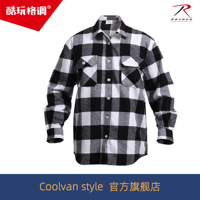 Rothco American fashion brand Flannel Shirt flannel plaid shirt thick men and women couple coat