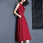 Váy đầm mới đơn giản cho nữ 2019 xuân hè dài phần đi lại chuyên nghiệp Một chiếc váy từ tính khí - A-Line Váy váy sát nách chữ a