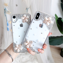 Yingsheng apple x mobile phone case 2021 new female xr tide brand cute net red half-pack lens with diamonds xsmax silicone anti-drop transparent ultra-thin soft shell suitable for iphone7 8p mobile phone