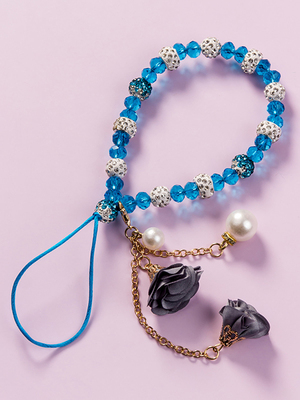 樱声适用手机挂绳水钻女挂件水晶链珠子配饰手机壳吊坠短款手腕带创意挂饰潮通用花朵串珠挂件个性网红女士