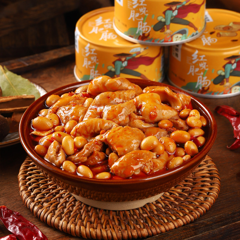 Chef Braised Fat Sausage Canned Pork Instant Meat Cooked Fast Food Large Intestine Long-term Reserve Food