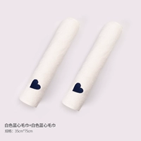 2 белые голубые полотенца сердца