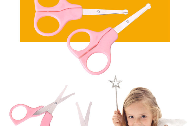 工厂现货批发婴儿指甲剪美容剪不锈钢圆头小剪刀儿童安全鼻毛剪刀详情2