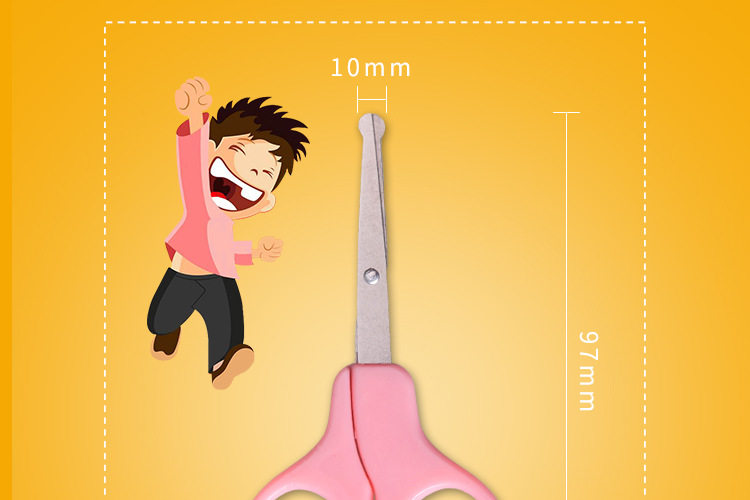 工厂现货批发婴儿指甲剪美容剪不锈钢圆头小剪刀儿童安全鼻毛剪刀详情4