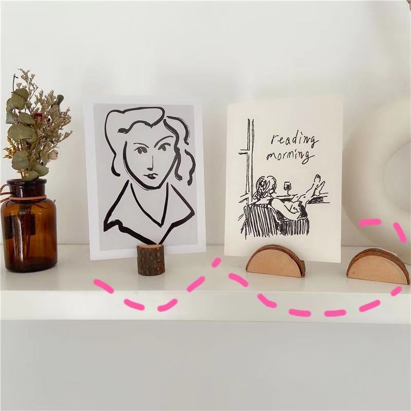 ins Nordic Card Show Photo Clip Postcard Plug Wood Seat Card Menu Clip Fixture