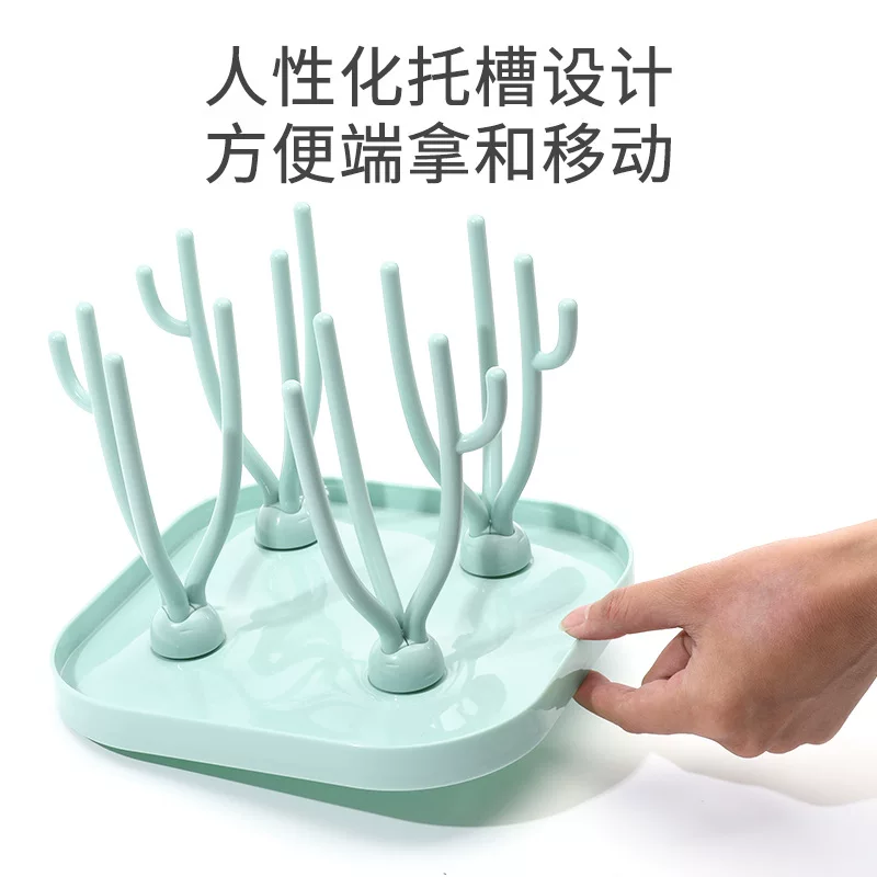Bottle detergent, children's drying rack with glass