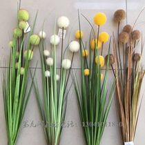 New product Big bunch simulation reed grass ball landing decoration flowers and grass fake grass fake flower living room window shopping mall set decoration
