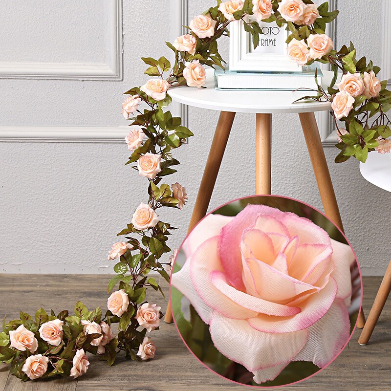 Simulation rose rattan Plastic flower rattan hanging ceiling rattan chair Air conditioning pipe Wedding arch fake flower wisteria flower decoration