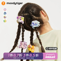 moodytiger childrens hair rope girls new combination rubber band head rope printed sports elastic hair ring headwear