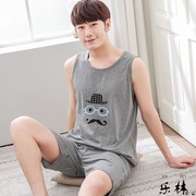 Fat đồ ngủ đứa trẻ lớn nam mùa hè không tay quần short tuổi teen boys 12-13-15 tuổi junior học sinh trung học vest phù hợp.