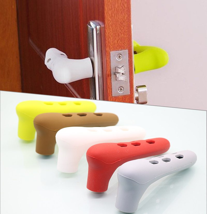 Thickened door handle protective sleeve Bedroom anti-knock dressing room Anti-static silicone anti-crash cushion Child safety protection