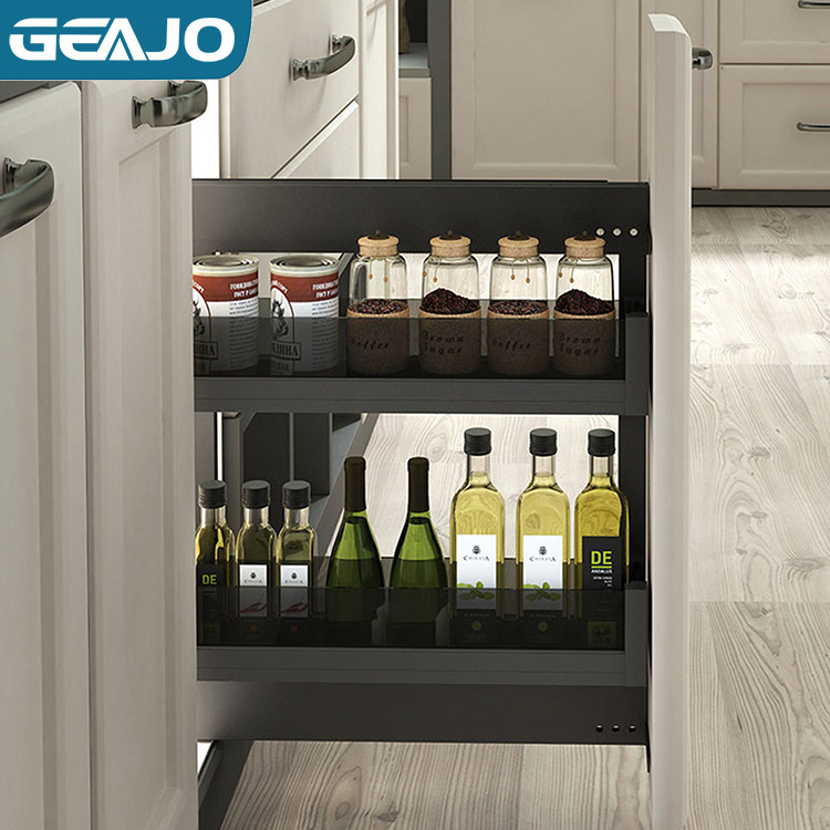 Dent wise GEAJO side cheerleader basket overall cabinet pull basket Sauce Basket Kitchen Pull Basket Kitchen Pull Blue Sauce