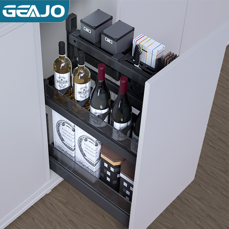 Dent wise GEAJO kitchen pull basket overall cupboard drawer Bowl Rack Double module Single seasoning rack Seasoning Basket shelf 