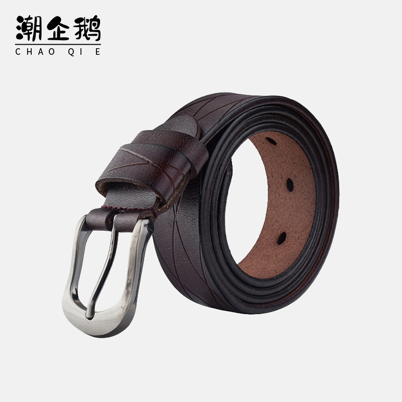 Tide penguin children's dress small suit belt belt boy student middle boy boy boy real leather