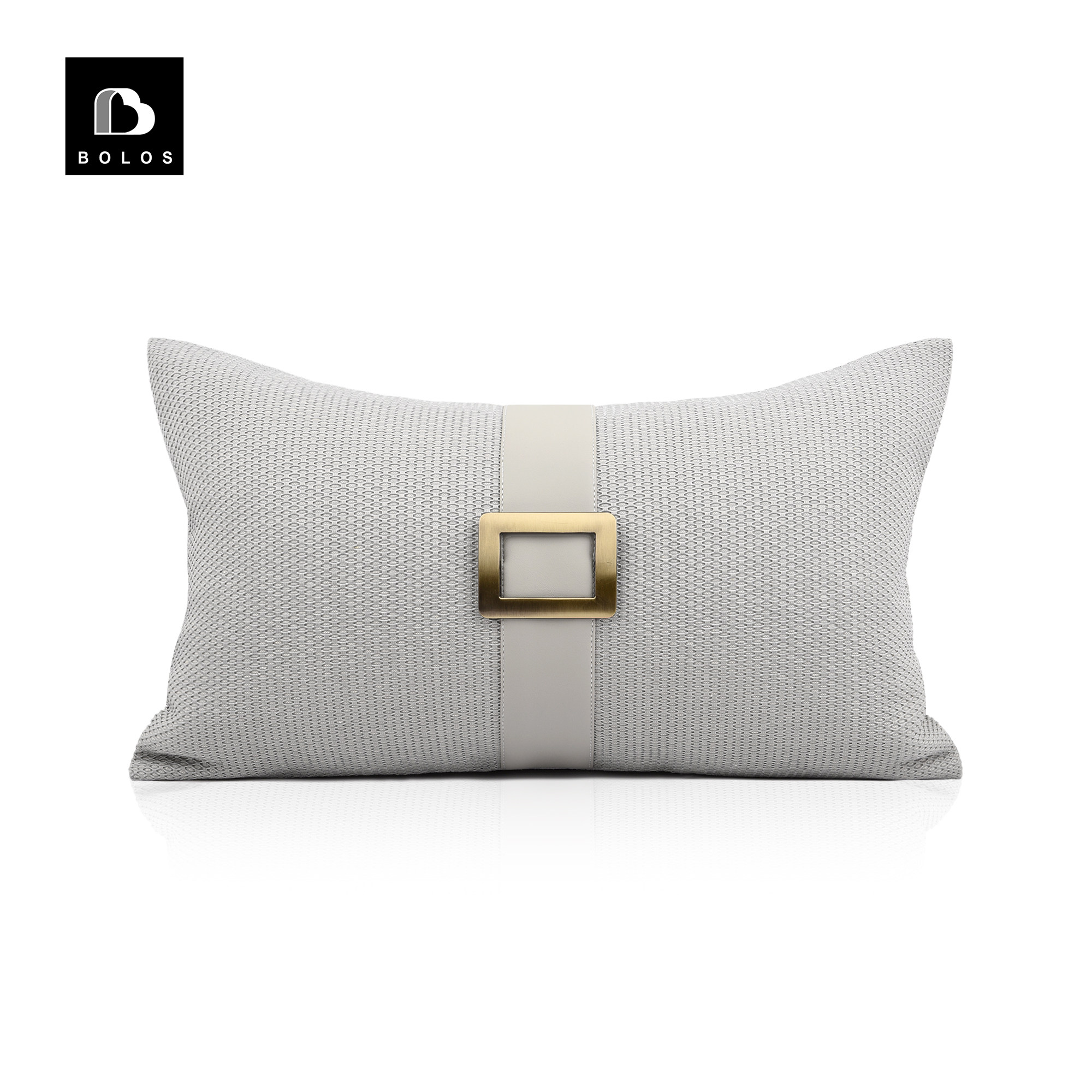 Model room light luxury Hong Kong style design modern sofa Nordic simple metal accessories gray custom throw pillow waist pillow