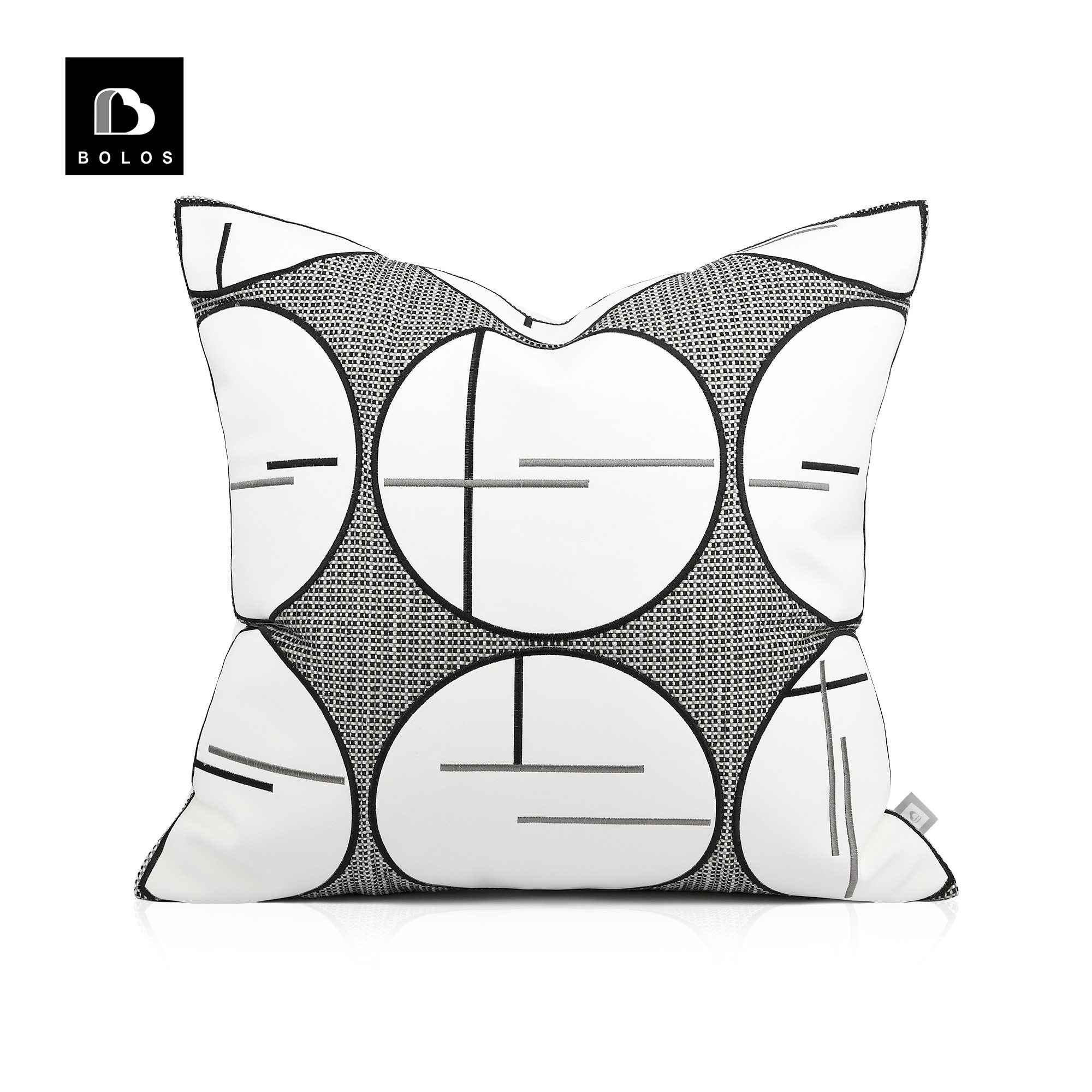 Modern minimalist light luxury model house Nordic designer black and white circle pillow sofa living room bedside cushion cover