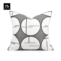 Modern minimalist light and luxurious plate room Nordic designer Black & White Circle Holding Pillow Sofa Living-room Bedside Cushions