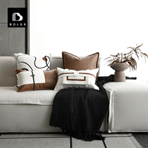 Berlos light and luxurious hotel-like cubed room with pillow sofa Living room Advanced senses bedside cushions jacket waist pillow resting against pillows