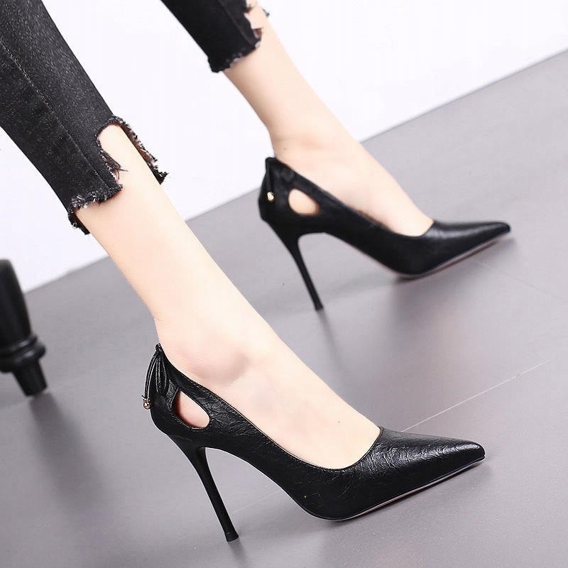2019 new Korean version of the net red pointed shoes women's high heels stiletto shallow mouth sexy all-match work shoes (3