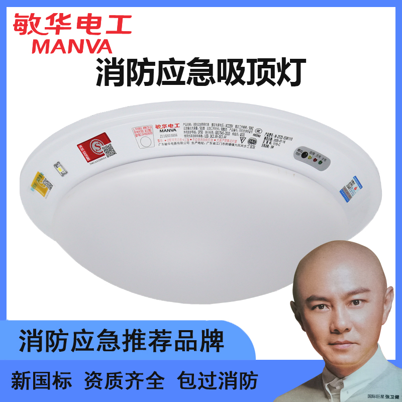 Man Wah Fire Emergency Lighting Ceiling Light Induction Light Lou Dao Home Shopping Mall Sound and Light Control Blackout Lighting Bread Lamp