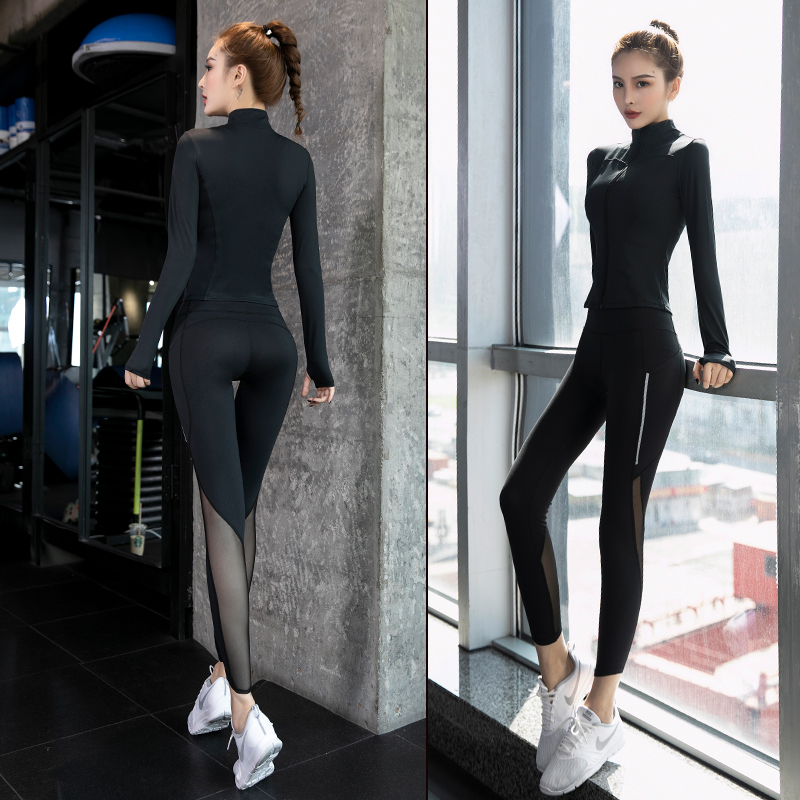 Yoga Sportswear Sports Suit Women Winter Conspicuts Professional High-end Fashion Nets Red Fitness Room Speed Dry Clothes Outdoor Running
