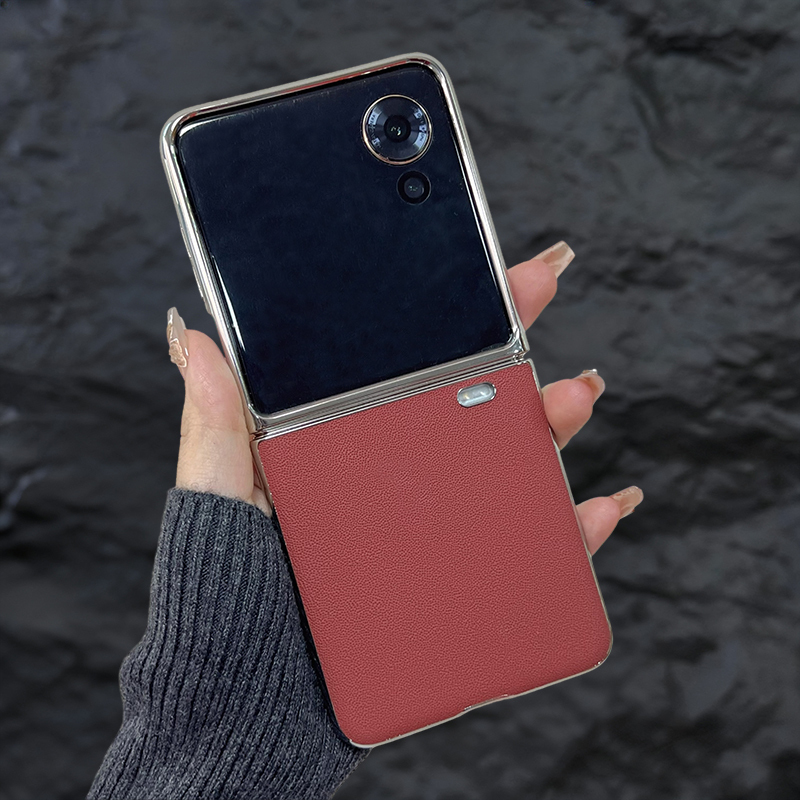 New Red Supercar-Patterned Phone Case Suitable for Honor Magic V Flip, Lightweight and Portable, Electroplated Design, Integrated Case and Film, Simple New Year Solid Color for Men and Women