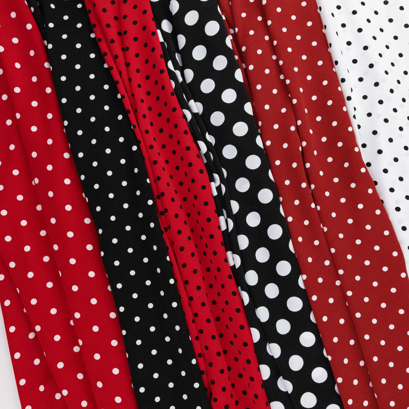 Jinli Xie Classic Polka Dot Soft Non-Transparent High-End Black and White Red Summer Dress Shirt Clothing Fabric