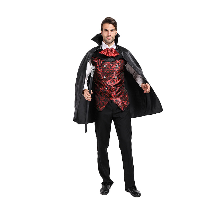 Mens Scary Dracula Cosplay Cape Halloween Costume Vampire