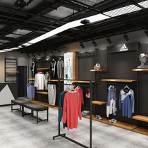 Clothing store display rack on the wall tide brand mens clothing rack Adi sports shoe rack floor-standing sporting goods display rack