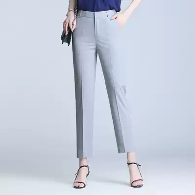 2021 summer new pipe nine-point suit pants straight loose pants high waist slim thin trousers women's pants