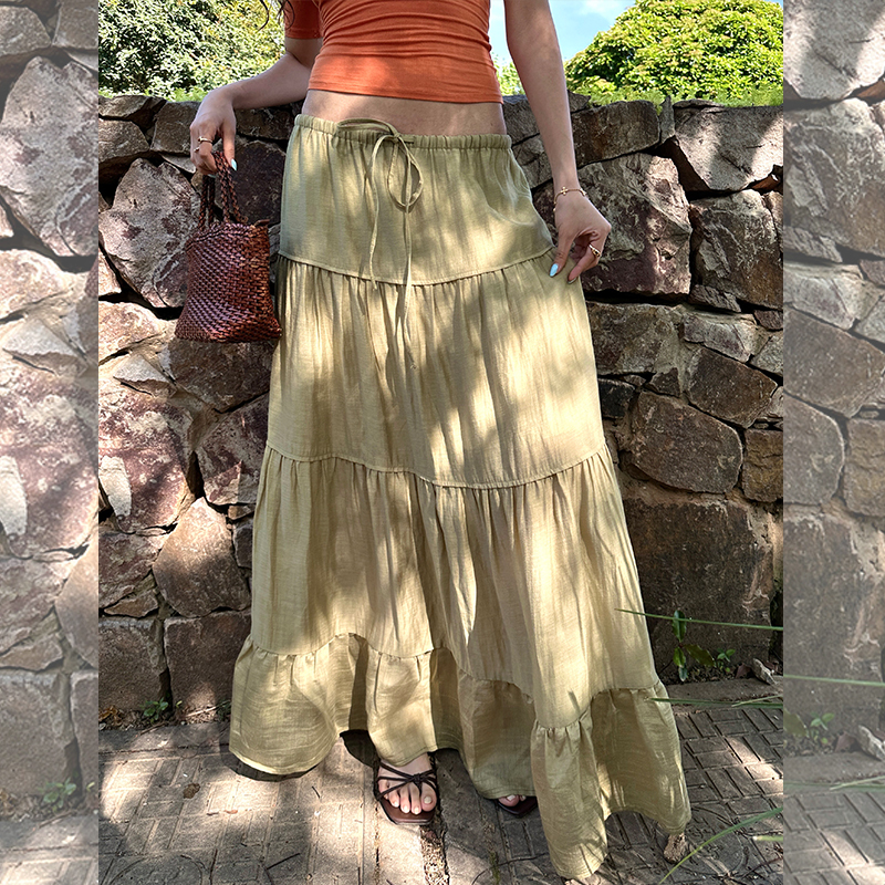 Blossom Beauty【The Wizard of Oz】Green Half-Length Skirt for Women, Summer Casual Vacation Skirt Blossom Beauty【The Wizard of Oz】Green Half-Length Skirt for Women, Summer Casual Vacation Skirt