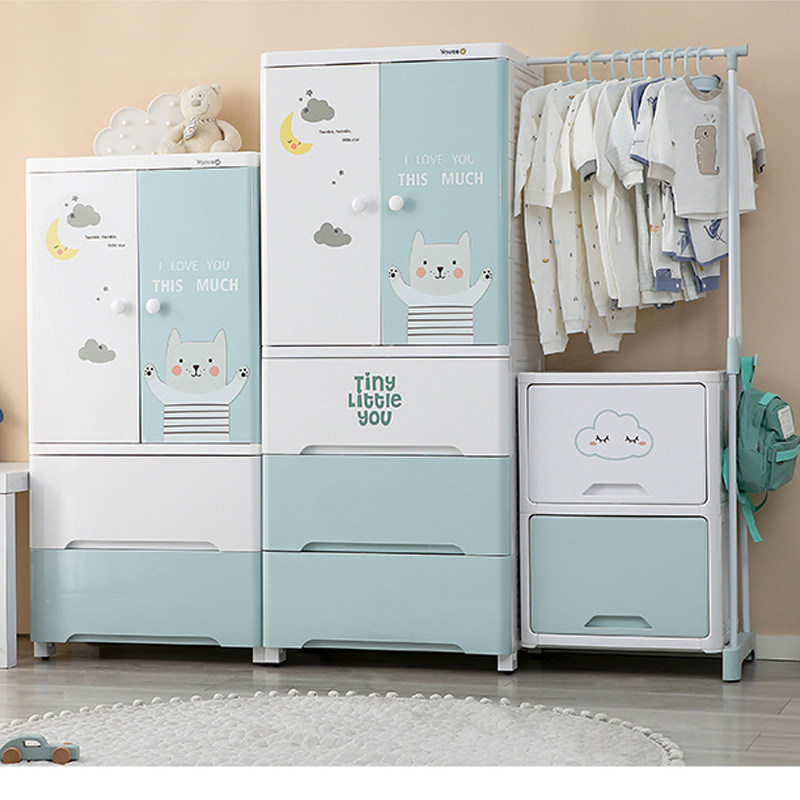 Also elegant official flagship storage cabinet Baby cabinet Wardrobe Thickened drawers Retractable hanging clothes Home Bedrooms