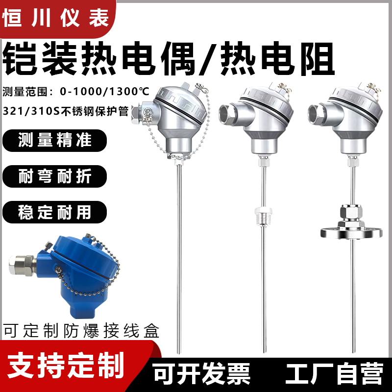 K-Type Armored Thermocouple Wrnk-131 High-Temperature Resistant Temperature Sensor Assembled Pt100 Thermal Resistance Wzpk K-Type Armored Thermocouple Wrnk-131 High-Temperature Resistant Temperature Sensor Assembled Pt100 Thermal Resistance Wzpk