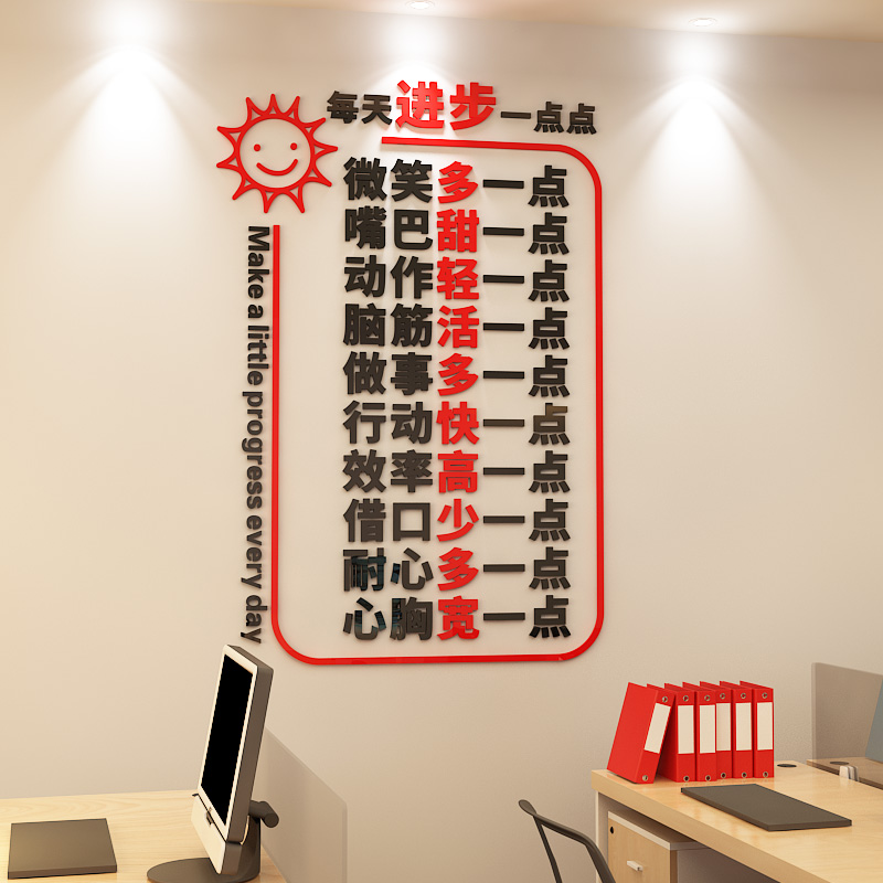 Office Wall Decoration Slogan Enterprise Cultural Wall Placement 3d Stickers Employees Inspiring Team Motivator Wall Stickler