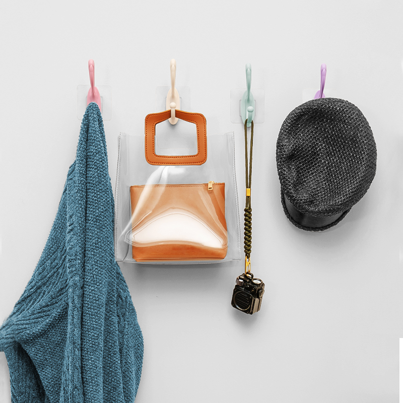 Nordic indentation peg hook hook hook to strong adhesive door behind the punched wall hanger cap