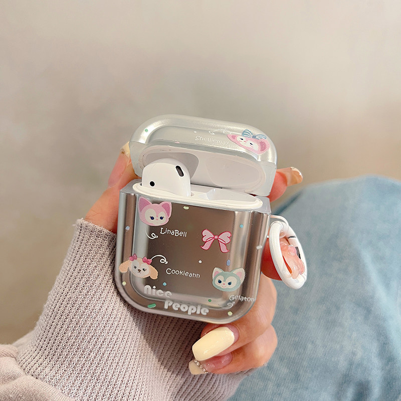 Advanced sensuality silver plated cartoon avatar AirPodspro protective sleeve Apple wireless Bluetooth headphone protective shell airpods1 2 3 generation Japan-ROK personality small crowdsourced pro2 anti-fall sleeve