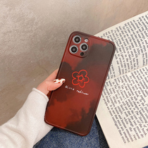 Oil painting small safflower for iphone12promax mobile phone case 11pro Apple x All-inclusive xr Anti-drop xs Net Red max personality xsmax creative 8plus small