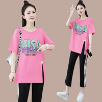 Розовый комплект, футболка, штаны