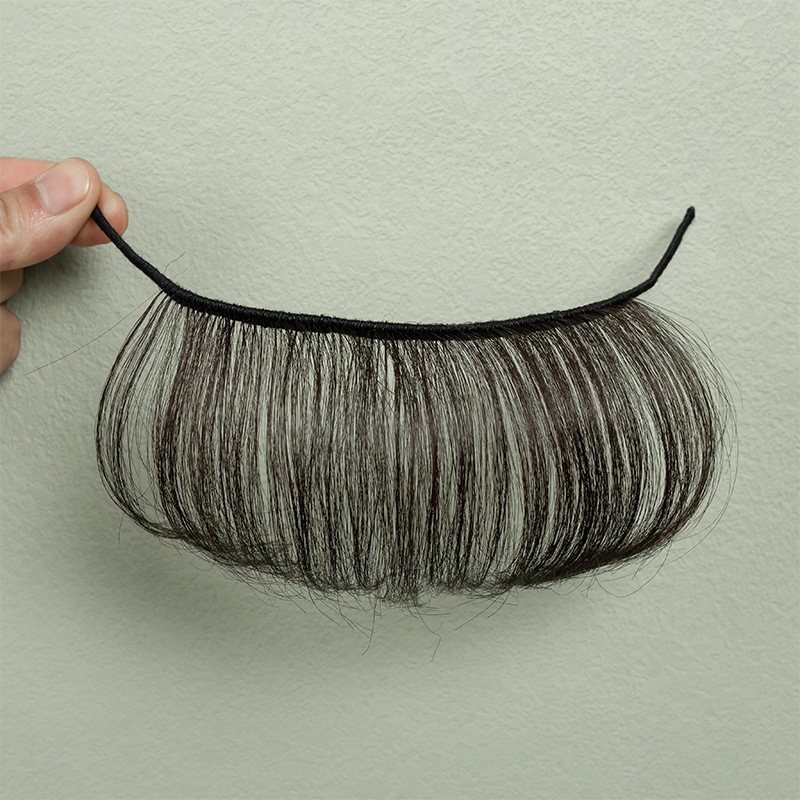 Ancient Style Opera Forehead Wig Made of Real Human Hair, Seamless in the Forehead, Enhances Styling, Theatrical Props, Hand-Woven with Straight Bangs