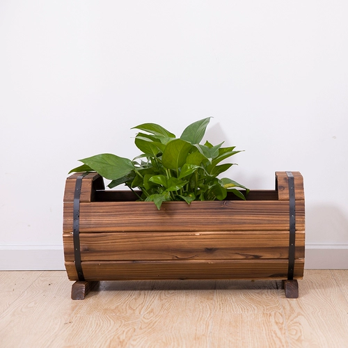 Маленькая коробка для выращивания растений, прямоугольный цветочный горшок из натурального дерева