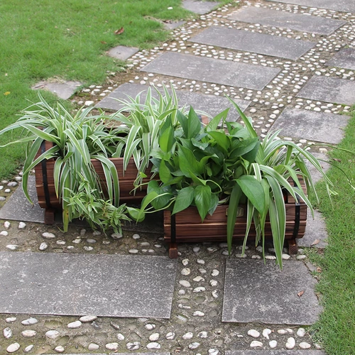 Маленькая коробка для выращивания растений, прямоугольный цветочный горшок из натурального дерева