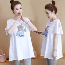 2022 Summer Dress New Fat MM Ocean Gas Big Code Dew Shoulder Small Shirt Woman Summer Loose Blouse slim short sleeve Compassionate Woman