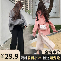 Spring pregnant women Net Red fashion fashion out 2021 Hot Mom personality coat tide spring pants autumn and winter two sets