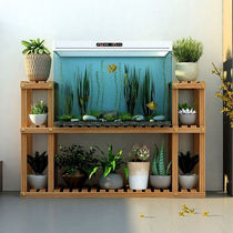 Fish Tank Shelf Simple Load-bearing Cabinet Bottom Cabinet Solid Wood Ground Cabinet Base Bracket Underframe Placed small table Home